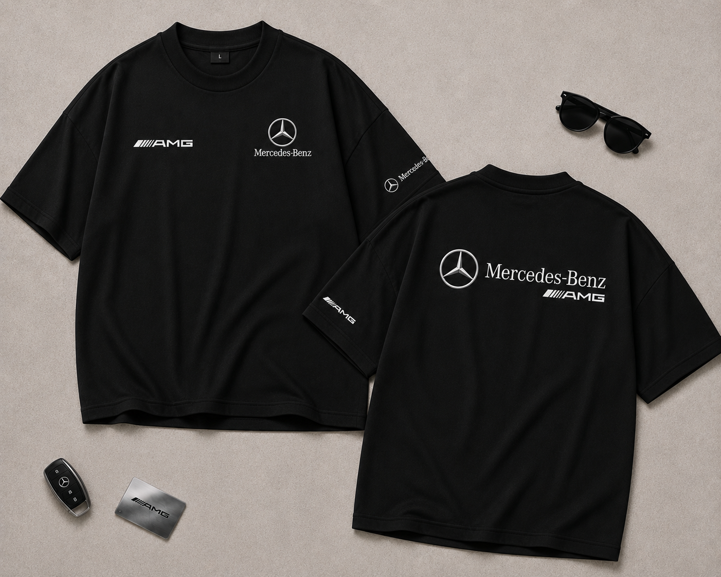 Mercedes-Benz AMG Oversized Tee - Front & Back Flat