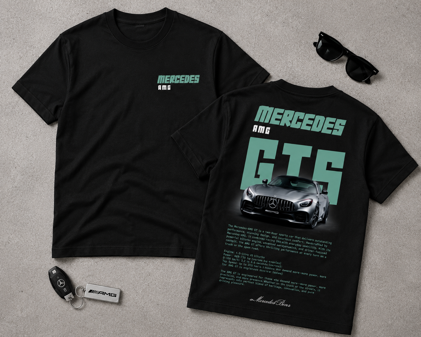 Mercedes-AMG GT5 Oversized Tee - Front & Back Flat