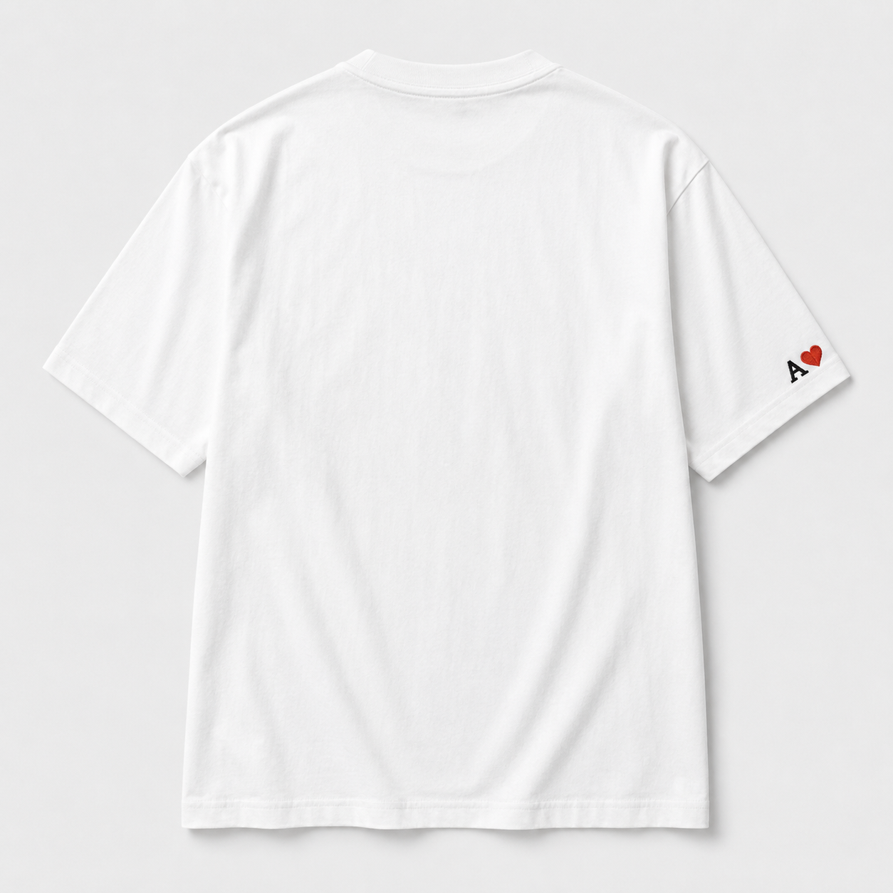 Anatomical Heart Embroidery Oversized Tee - Back Flat