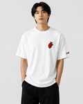 Anatomical Heart Embroidery Oversized Tee - Model Front