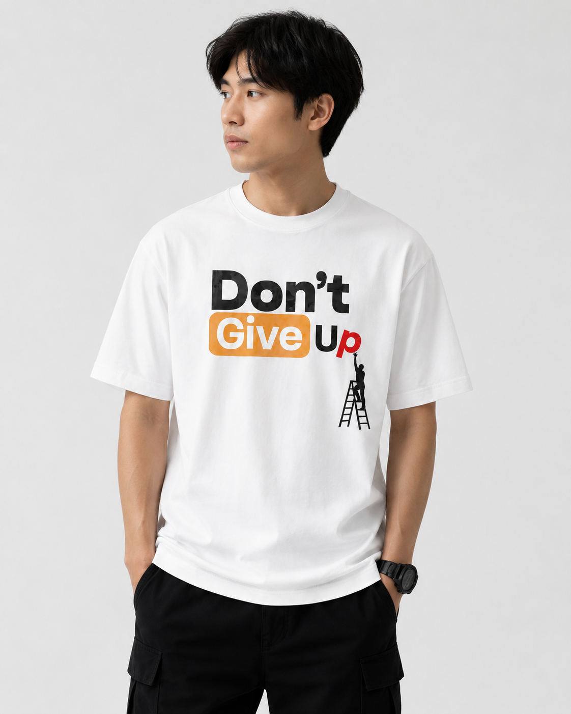 Don't Give Up Oversized Tee - Front View
