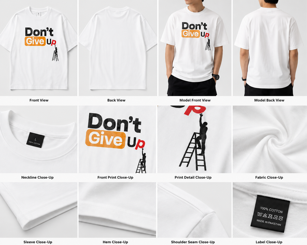 Don't Give Up Oversized Tee - Model View