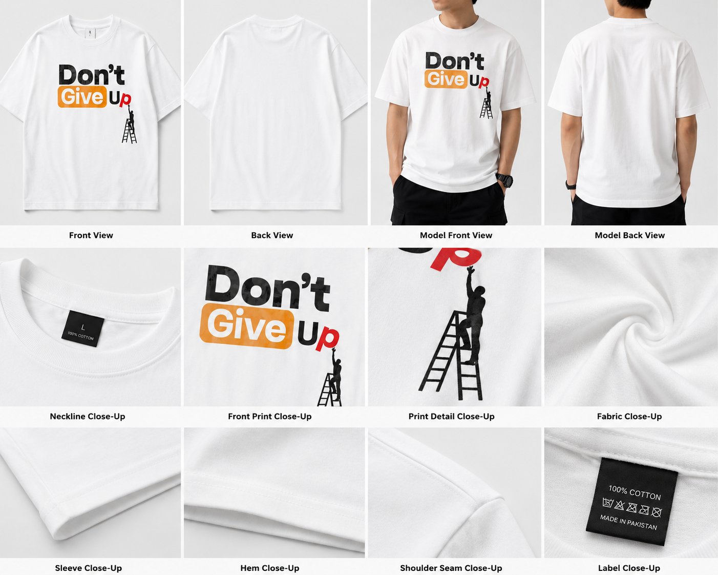 Don't Give Up Oversized Tee - Model View