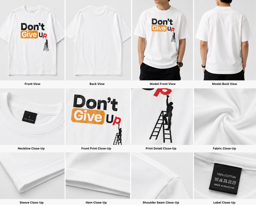 Don't Give Up Oversized Tee - Model View