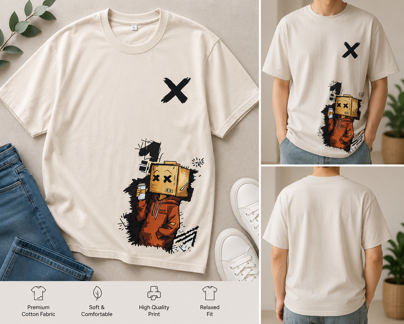 Good Person Box Head Graphic Tee - Mockup