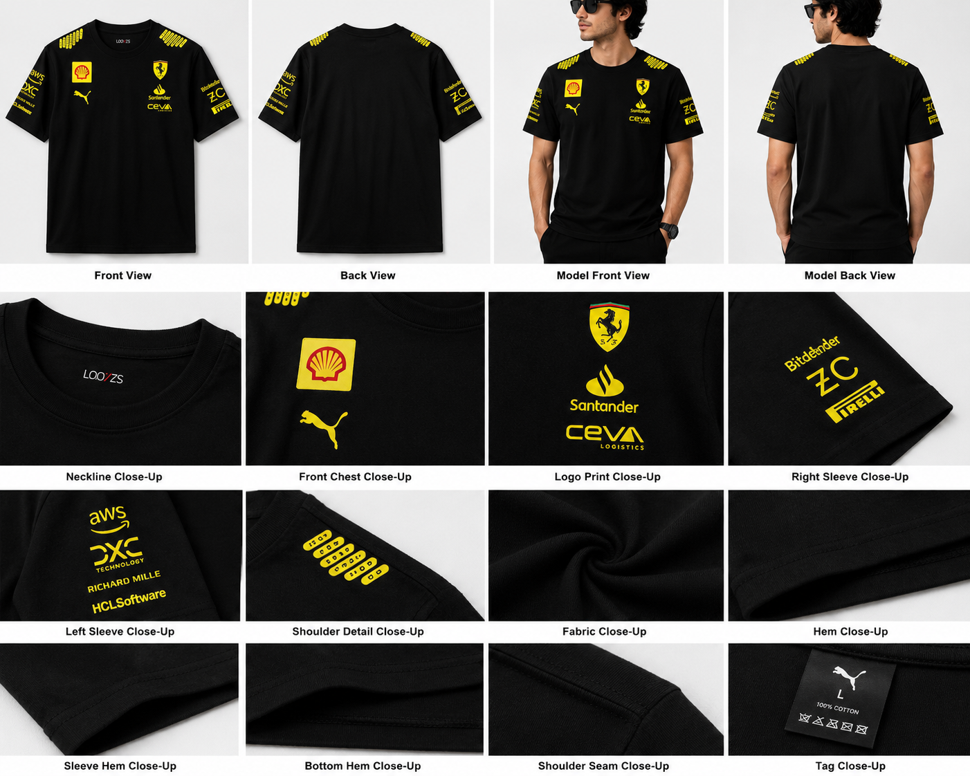Scuderia Ferrari F1 Team Edition Oversized Tee - Detail Mockup
